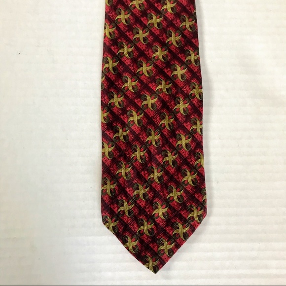 Robert Talbott Silk Tie Best of Class Red & Olive Green - Picture 5 of 8